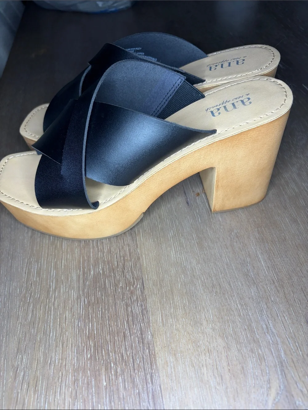 a.n.a Black Crisscross Slide Sandals - Picture 2 of 4